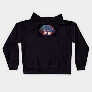 Tree of life with moon Kids Hoodie